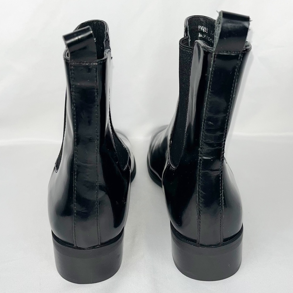 Jeffrey Campbell Emrys Black Patent Leather Square Toe Chelsea Boots Sz7 NWOB - Picture 9 of 16